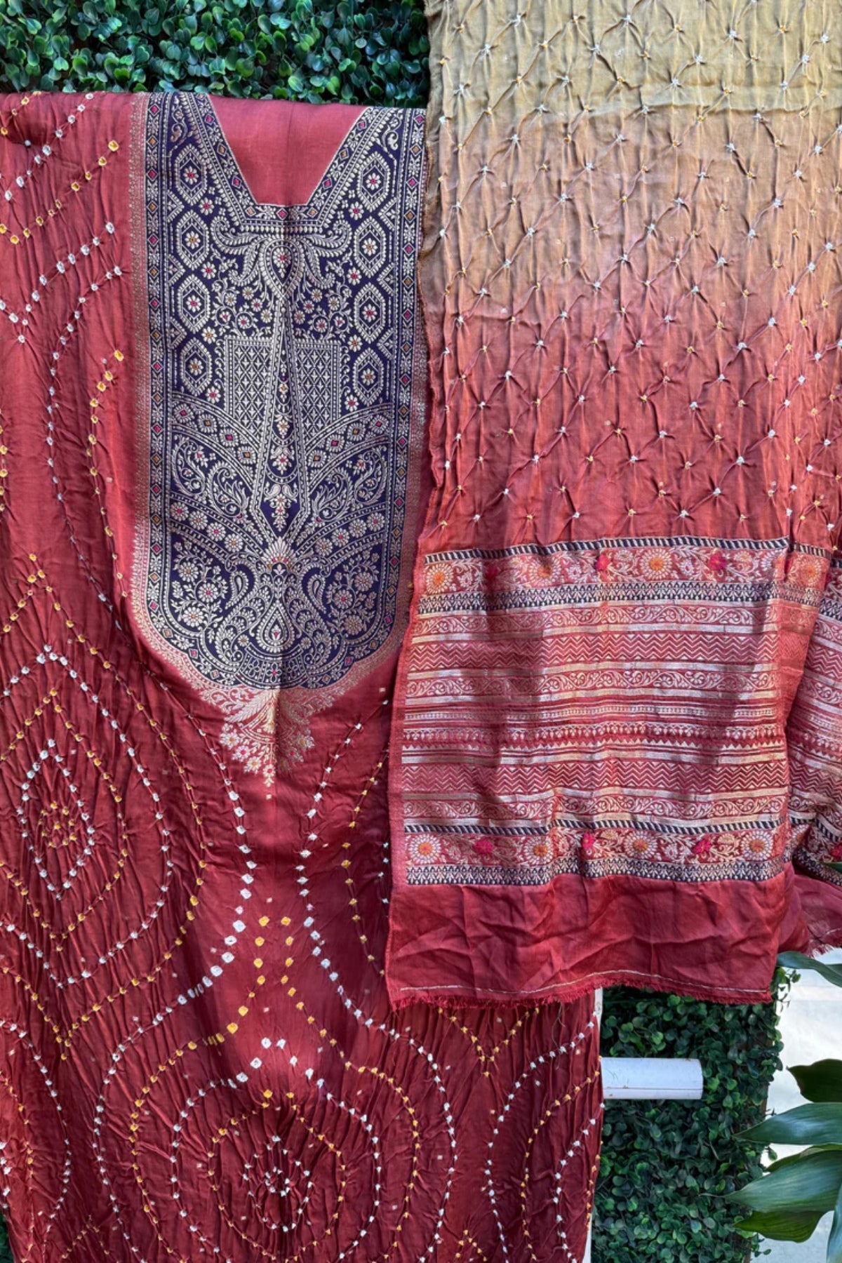 Carrot Beauty – Banarasi & Bandhej Ensemble