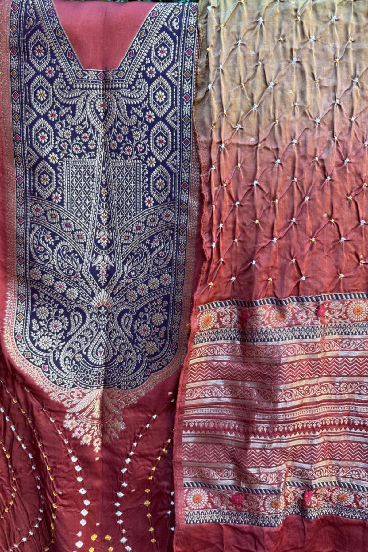 Carrot Beauty – Banarasi & Bandhej Ensemble