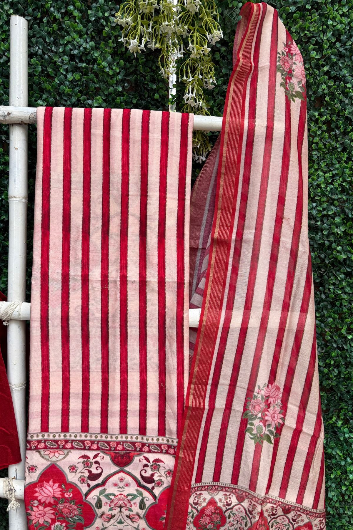 Red – Pure Chanderi Silk Digital Print Suit Set