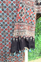 Black Ajrakh Linen Dress Suit