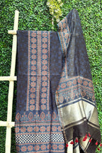 Black Blue Ajrakh Dress Suit