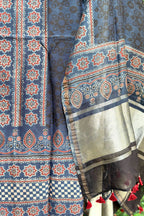 Black Blue Ajrakh Dress Suit