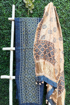 Indigo Ajrakh Linen Dress Suit