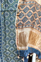 Indigo Ajrakh Linen Dress Suit