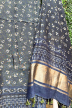 Blue Ajrakh Linen Dress Suit