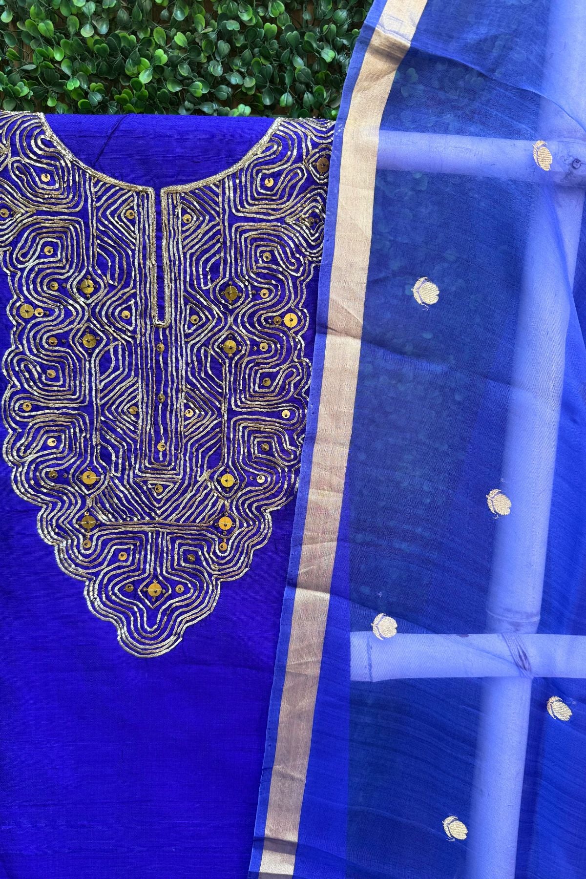 Pure Raw Silk Purple Banarasi Suit Set