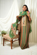 Green & Red Maheshwari Silk Digital Floral Suit Set
