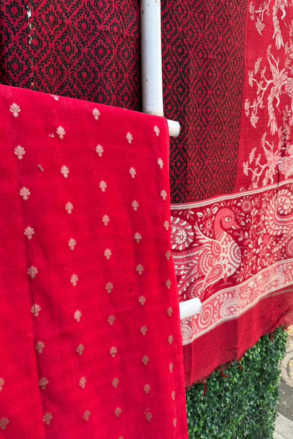 Pure Maheshwari Silk 3-Piece Dress Suit with Banarasi Weaving