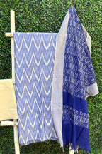Handcrafted Ikkat Elegance – Light & Dark Sky Blue