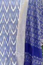 Handcrafted Ikkat Elegance – Light & Dark Sky Blue