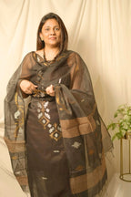 Black Jamdani Linen Dress Suit