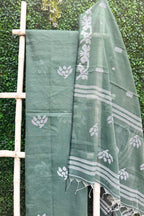 Sea Green Jamdani Linen Dress Suit