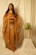 Musttard Yellow Jamdani Linen Dress Suit