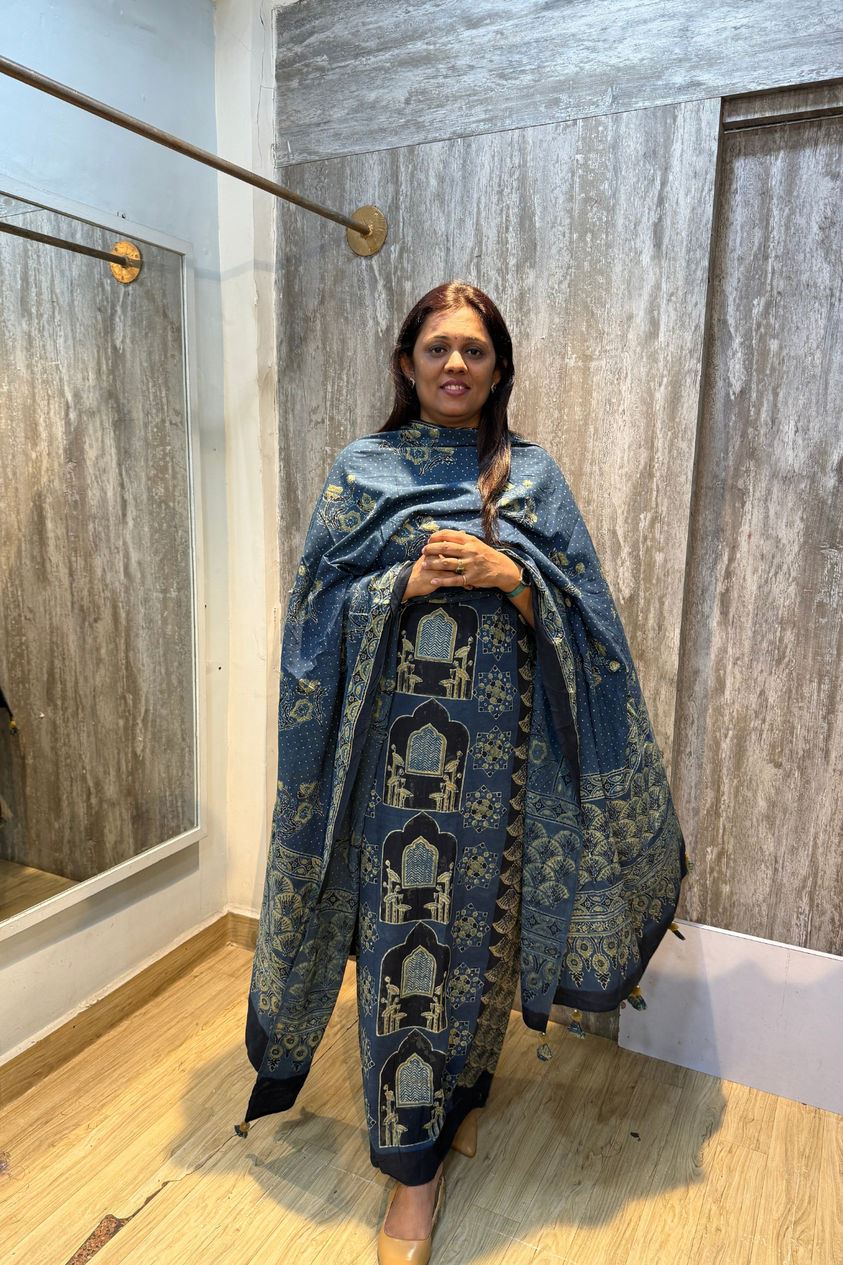 Pure Natural Cotton Ajrakh Dye Suit – Design 10