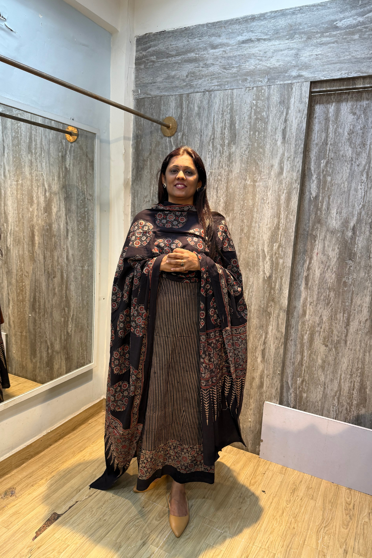 Pure Natural Cotton Ajrakh Dye Suit – Design 11