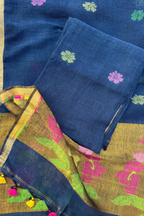 Jayshree Linen Jamdani 2 Pc Set – Persian Blue