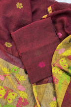 Jayshree Linen Jamdani 2 Pc Set – Maroon
