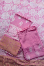 Pure Needle Shibori 3 Pc Suit with Lagadi Patta Border – Baby Pink