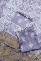 Pure Needle Shibori 3 Pc Suit with Lagadi Patta Border – Light Lilac