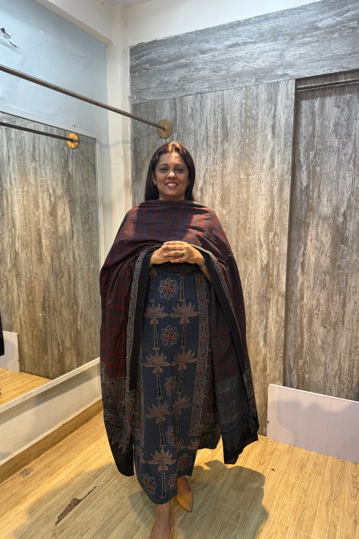 Pure Natural Cotton Ajrakh Dye Suit – Design 1