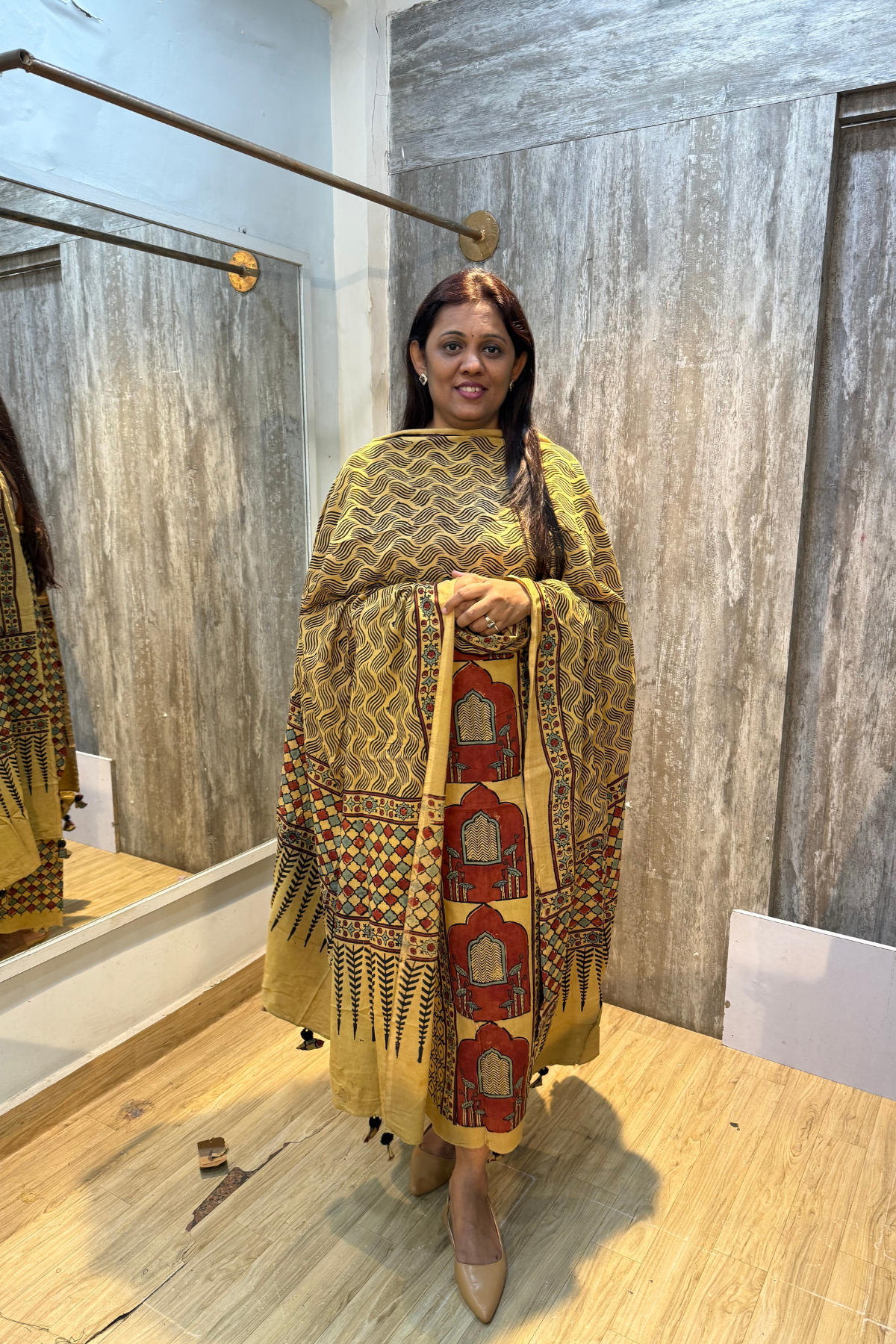 Pure Natural Cotton Ajrakh Dye Suit – Design 7