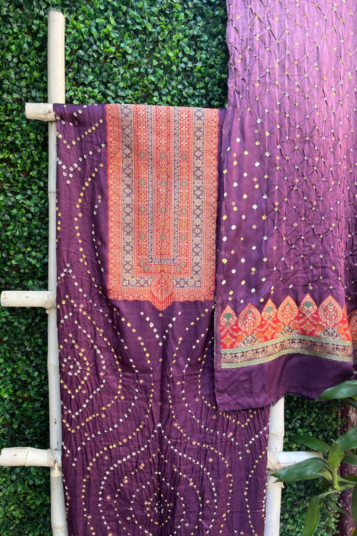 Royal Purple Banarasi Bandhej
