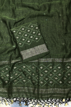 Linen Jamdani 2 Pc Set – Dark Green