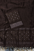 Linen Jamdani 2 Pc Set – Coffee Color