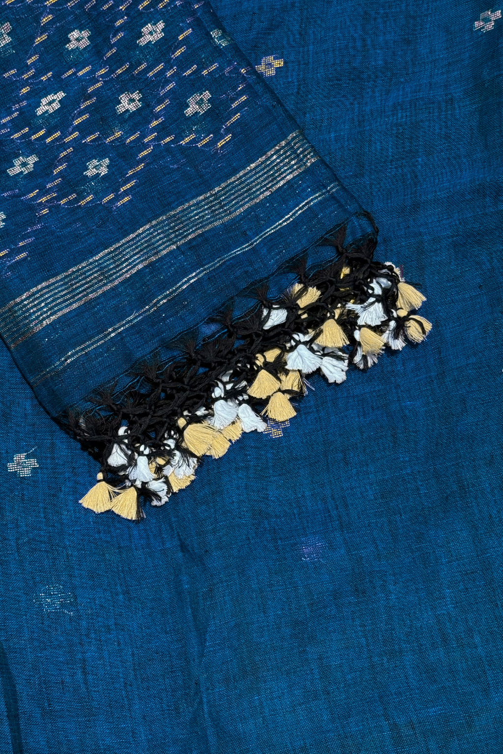 Linen Jamdani 2 Pc Set – Peacock Blue