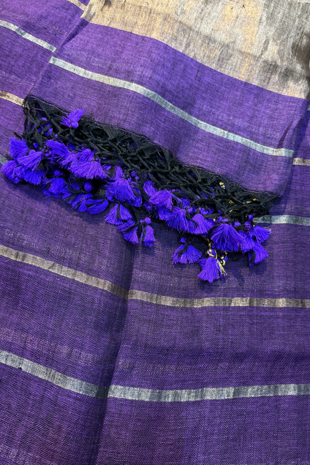 Jayshree Linen Jamdani 2 Pc Set – Purple