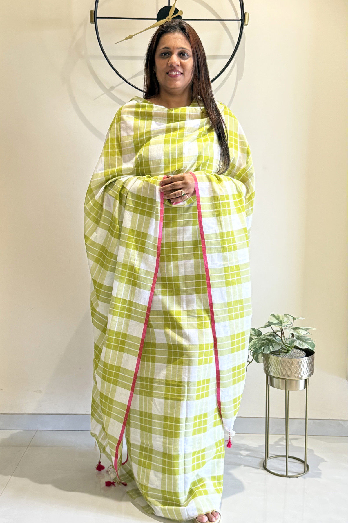 Cotton Jamdani 2 Pc Set –  Parrot green