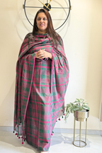 cotton Jamdani 2 Pc Set –  Green And Pink