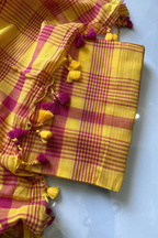 Cotton Jamdani 2 Pc Set –  Yellow & Pink