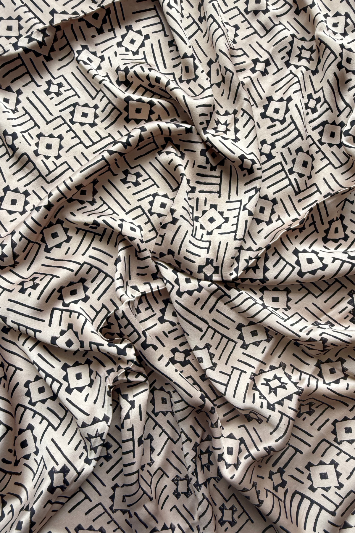 Pure Modal Satin 2-Piece Suit Set in Natural Ajrak Dye