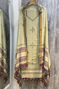 Bhujodi - Light Yellow Pista green Color
