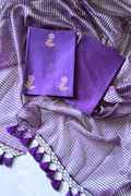 Pure Mul Chanderi With Kadwa Weaving - Purple