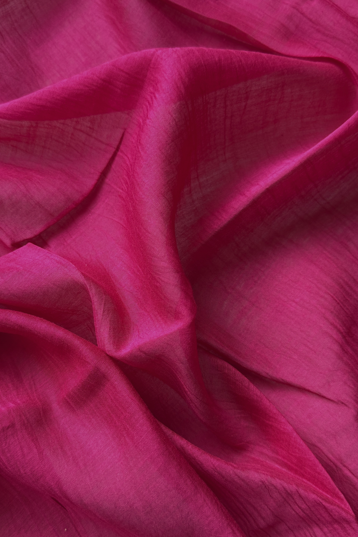 Lucknawi Pure Mul Chanderi 3-Piece Unstitched Kurta Set - Bright Pink