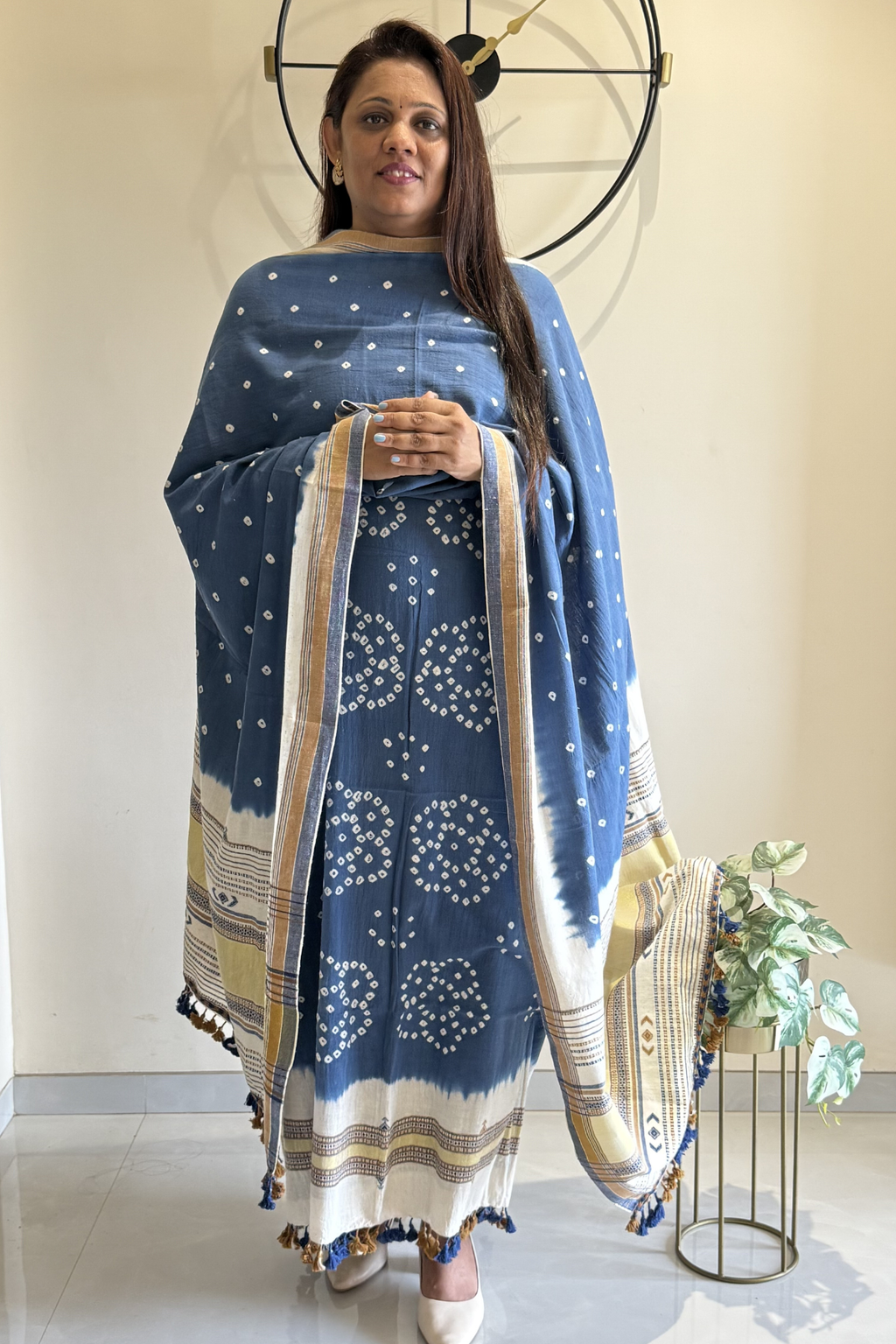 Bhujodi With Bandhej - Blue