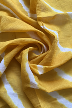 Lucknawi Pure Mul Chanderi 3-Piece Unstitched Kurta Set -  Yellow