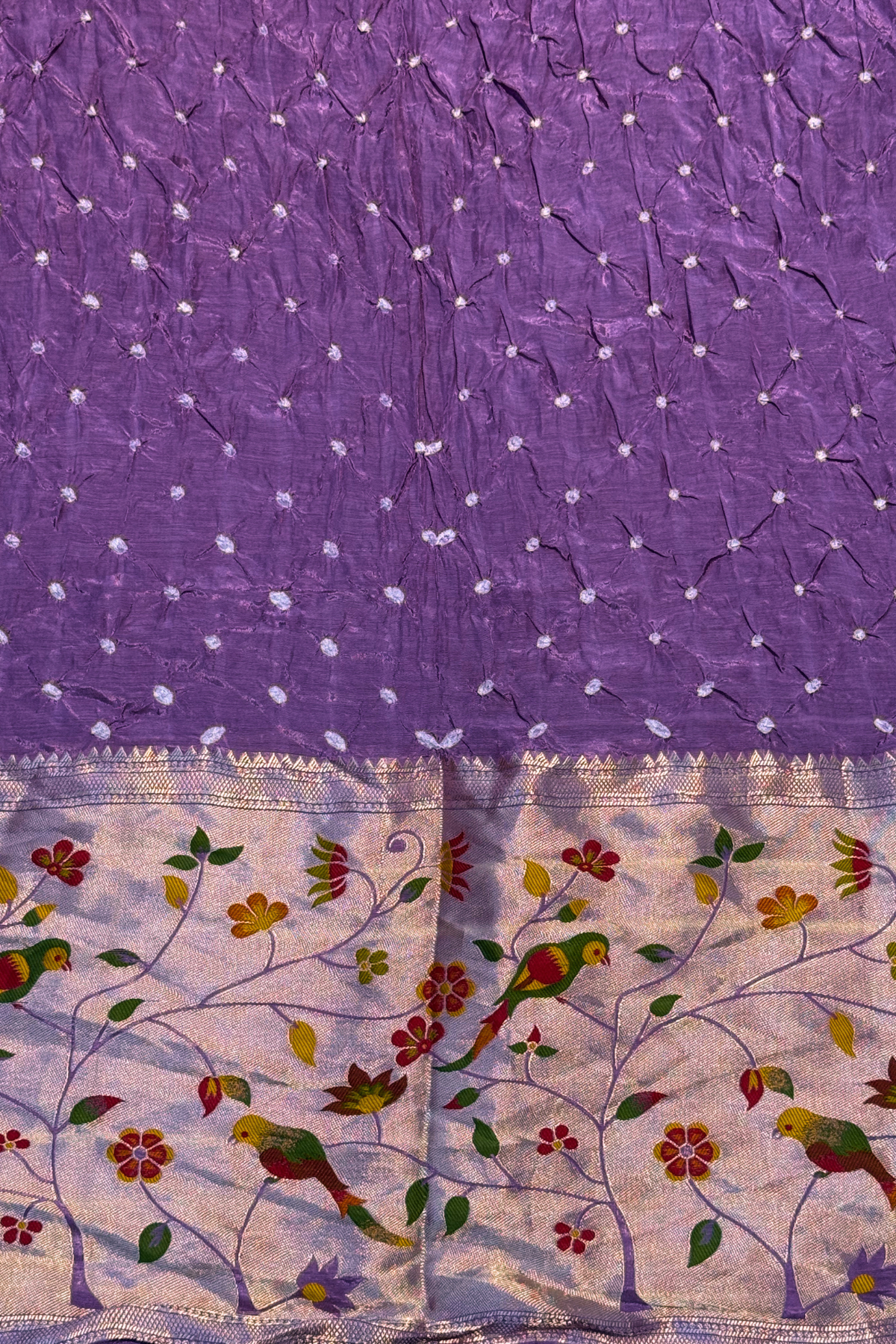Bandhani With Paitani border - Purple