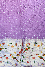 Bandhani With Paitani border - Light Lavender