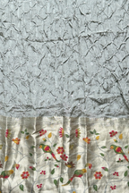 Bandhani With Paitani border - Light Steel Grey