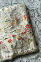 Bandhani With Paitani border - Light Steel Grey