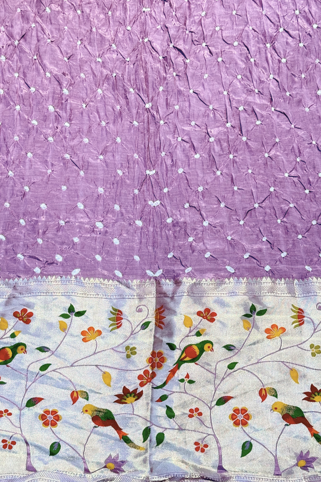 Bandhani With Paitani border - Lavender