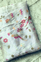Bandhani With Paitani border - Light Peach Green