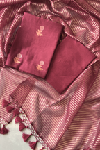 Pure Mul Chanderi With Kadwa Weaving - Red Maroon