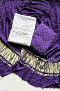 Colorful Bhandhej 3 Piece Unstitched Suit Set - Purple