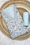 Embroiderd Mul Chanderi 2 pc Suit Suit - Light Blue
