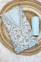 Embroiderd Mul Chanderi 2 pc Suit Suit - Light Blue