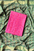 Sicco Ikkat Patola Premium 2-Piece Suit Set – Pink & Green